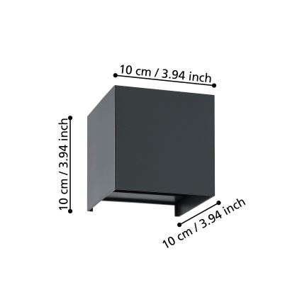 Eglo - LED Wall light 2xLED/1,5W/230V 3000K black
