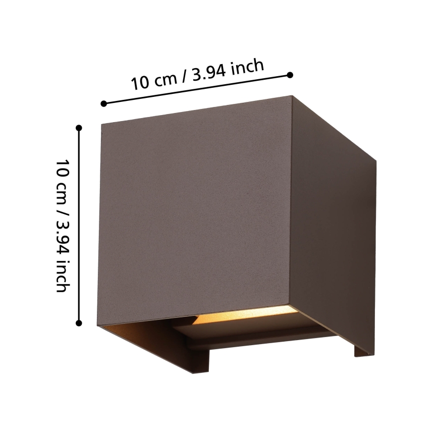 Eglo - LED Outdoor wall light 2xLED/2,8W/230V IP54 brown