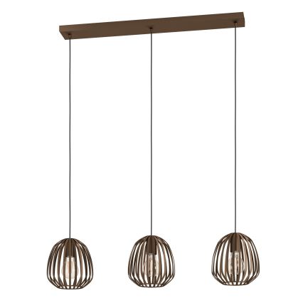 Eglo - Cable-hung pendant light 3xE27/40W/230V, Bronze