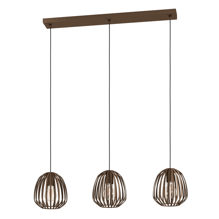 Eglo - Cable-hung pendant light 3xE27/40W/230V, Bronze