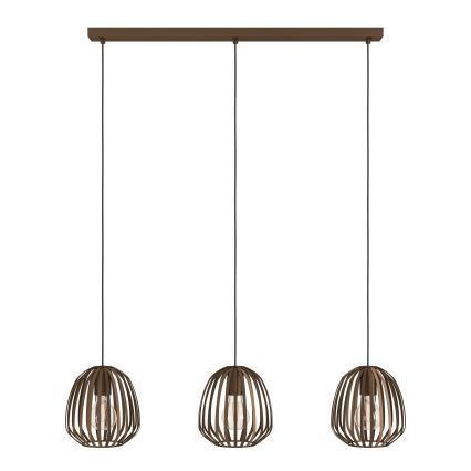 Eglo - Cable-hung pendant light 3xE27/40W/230V, Bronze