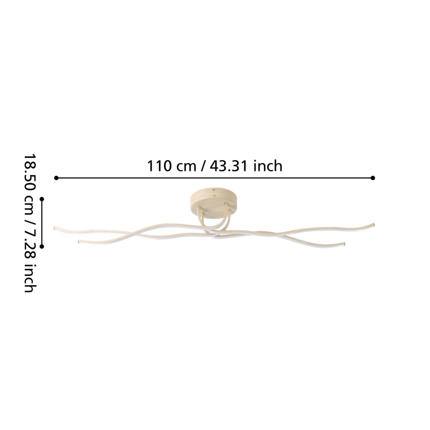 Eglo - LED Ceiling Light LED/37W/230V brown