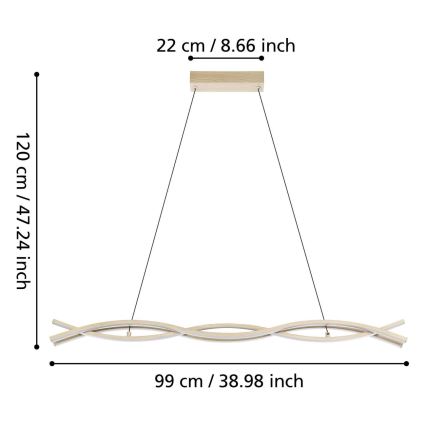 Eglo - LED Pendant Light on Cable LED/35W/230V Gold