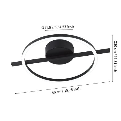 Eglo - LED RGBW Dimmable ceiling light LED/17W/230V 2700-6500K black + remote control
