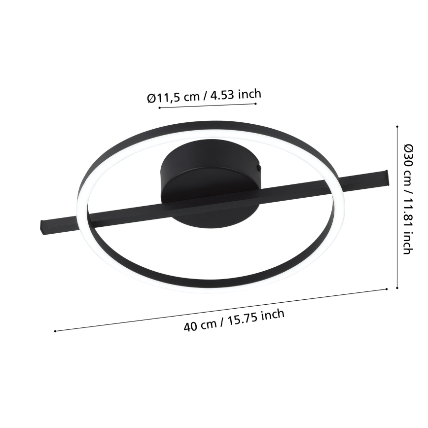 Eglo - LED RGBW Dimmable ceiling light LED/17W/230V 2700-6500K black + remote control
