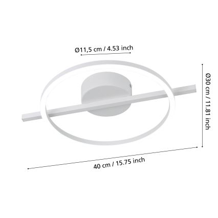 Eglo - LED RGBW Dimmable ceiling light LED/17W/230V 2700-6500K white + remote control