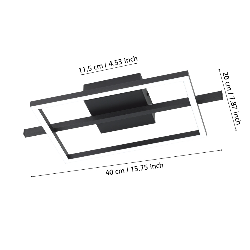 Eglo - LED RGBW Dimmable ceiling light LED/17W/230V 2700-6500K black + remote control