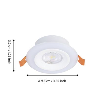 Eglo - SET 3xLED RGBW Dimmable bathroom recessed light 3xLED/3,8W/230V 2700-6500K IP44 + remote control