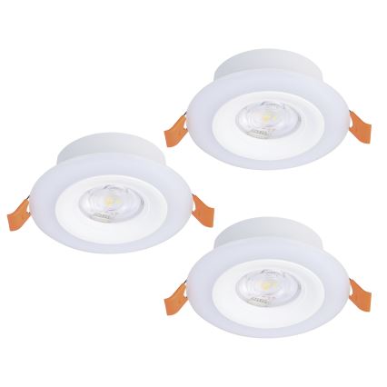 Eglo - SET of 3 RGBW dimmable LED bathroom recessed downlights LED/3,8W/230V 2700-6500K IP44 + remote control
