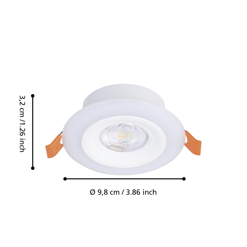 Eglo - SET of 3 RGBW dimmable LED bathroom recessed downlights LED/3,8W/230V 2700-6500K IP44 + remote control