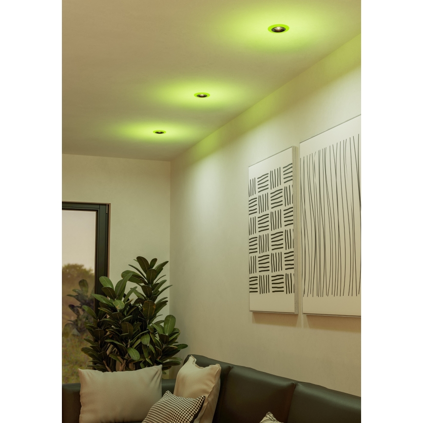 Eglo - SET 3x LED RGBW Dimmable bathroom recessed light 3xLED/3,8W/230V 2700-6500K IP44 + remote control