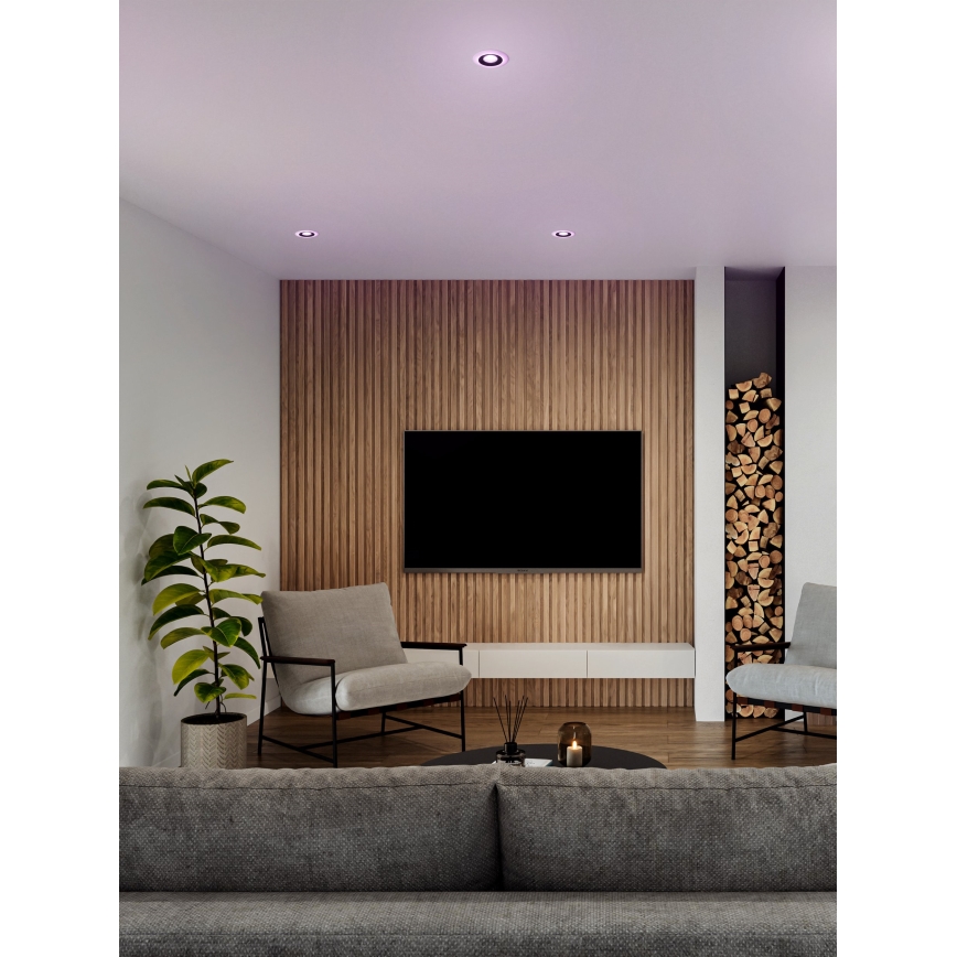 Eglo - Set of 3 LED RGBW Dimmable Bathroom Recessed Downlights LED/3.8W/230V 2700-6500K IP44 + Remote Control