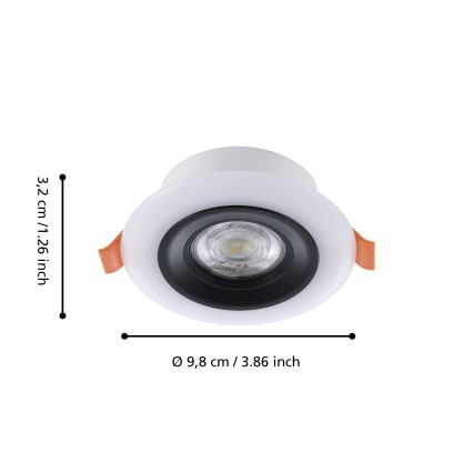 Eglo - Set of 3 LED RGBW Dimmable Bathroom Recessed Downlights LED/3.8W/230V 2700-6500K IP44 + Remote Control