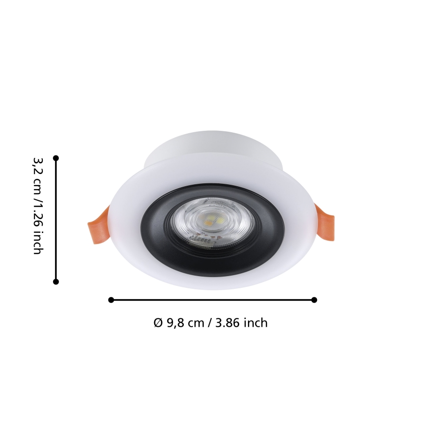 Eglo - Set of 3 LED RGBW Dimmable Bathroom Recessed Downlights LED/3.8W/230V 2700-6500K IP44 + Remote Control