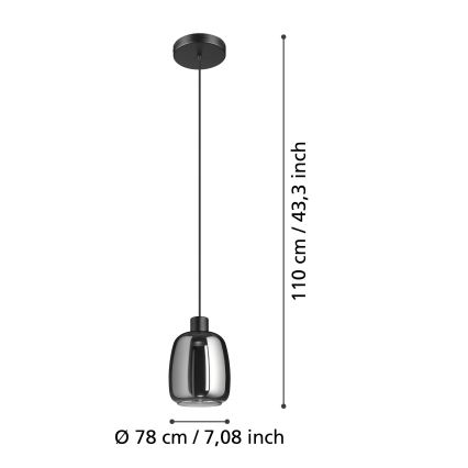 Eglo - LED RGBW Dimmable chandelier on a string LED/3,7W/230V 2700-6500K black ZigBee