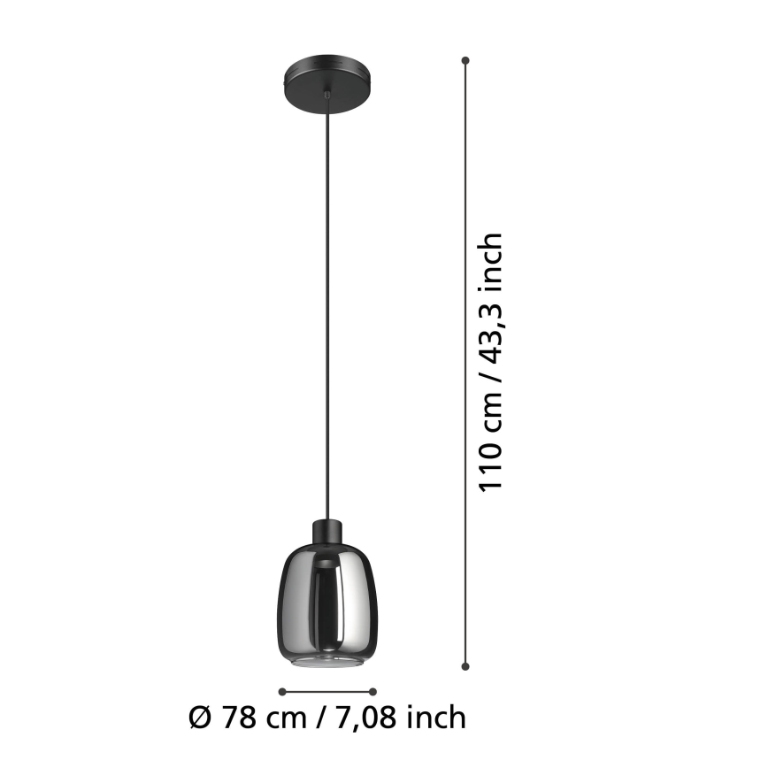 Eglo - LED RGBW Dimmable chandelier on a string LED/3,7W/230V 2700-6500K black ZigBee