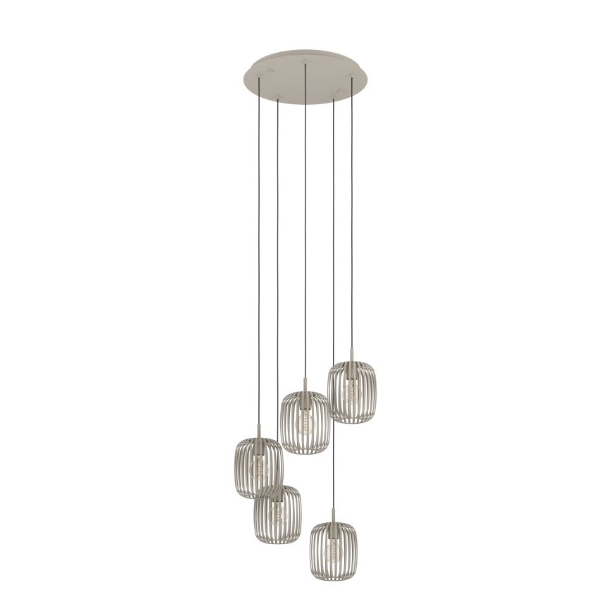 Eglo - Cable-hung ceiling pendant 5xE27/40W/230V beige