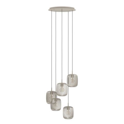 Eglo - Cable-hung ceiling pendant 5xE27/40W/230V beige