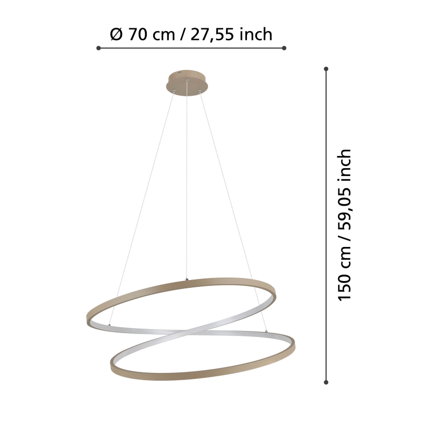Eglo - LED Chandelier on a string LED/42W/230V 3000K beige