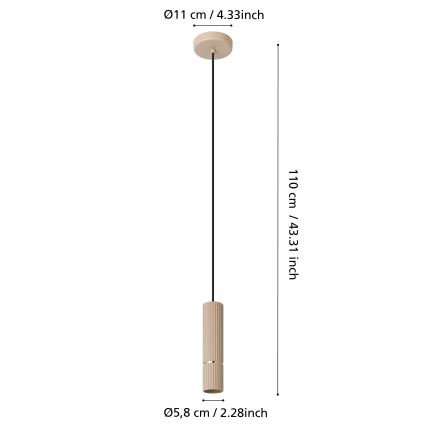 Eglo - LED Chandelier on a string 1xGU10/5W/230V 3000K beige