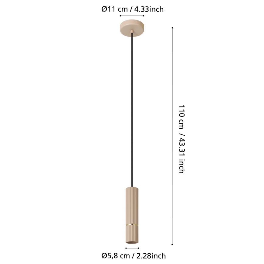 Eglo - LED Chandelier on a string 1xGU10/5W/230V 3000K beige