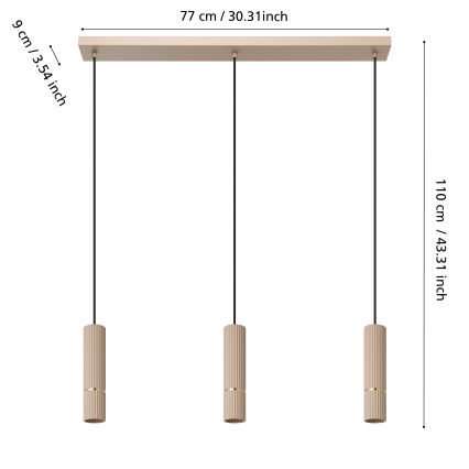 Eglo - LED Chandelier on a string 3xGU10/5W/230V 3000K beige