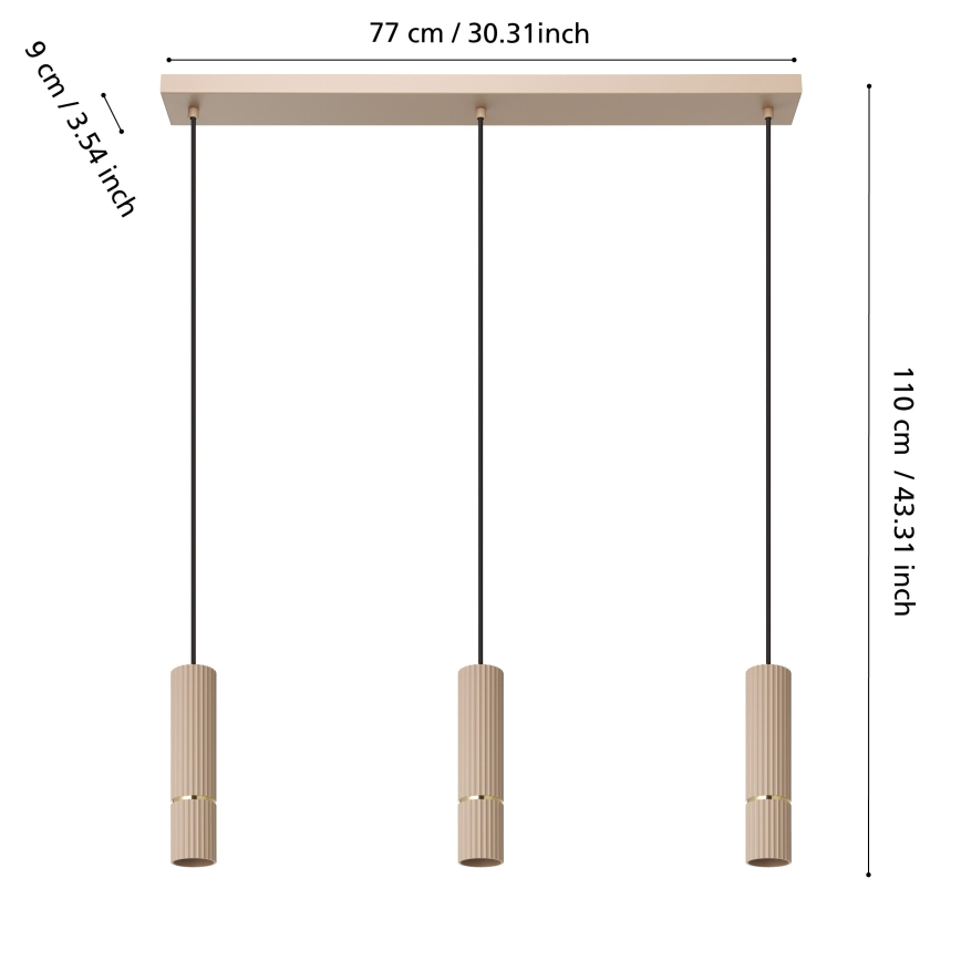 Eglo - LED Chandelier on a string 3xGU10/5W/230V 3000K beige