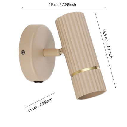 Eglo - LED Wall light 1xGU10/5W/230V 3000K beige