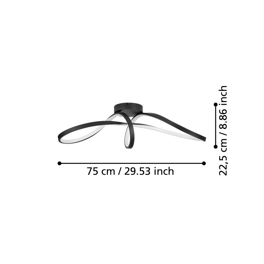 Eglo - LED RGBW Dimmable ceiling light LED/22W/230V 2700-6500K black