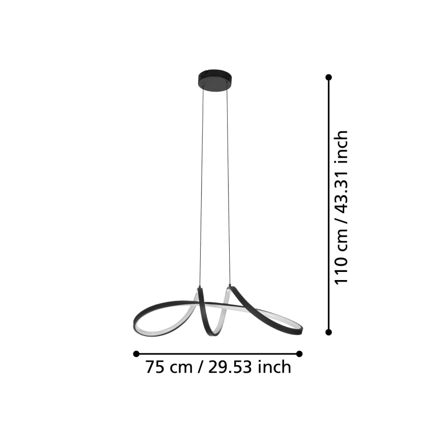 Eglo - LED RGBW Dimmable chandelier on a string LED/22W/230V 2700-6500K black