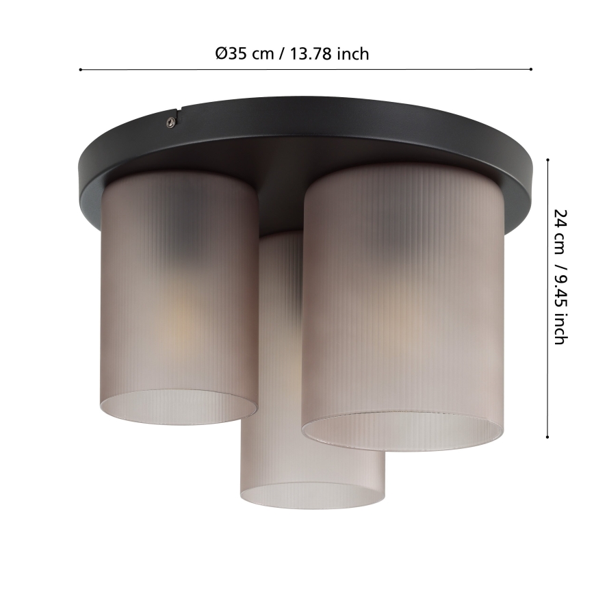 Eglo - Ceiling light 3xE27/40W/230V grey