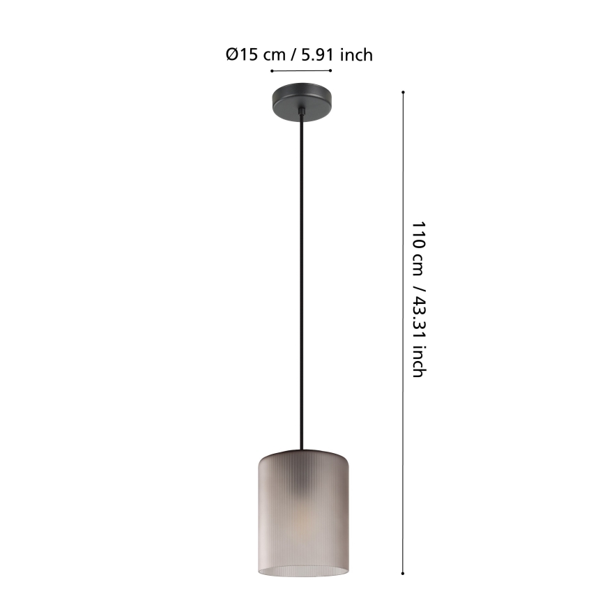 Eglo - Chandelier on a string 1xE27/40W/230V grey