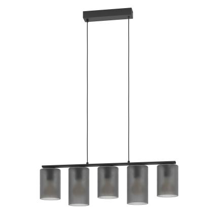 Eglo - Chandelier on a string COLOMERA 5xE27/40W/230V grey