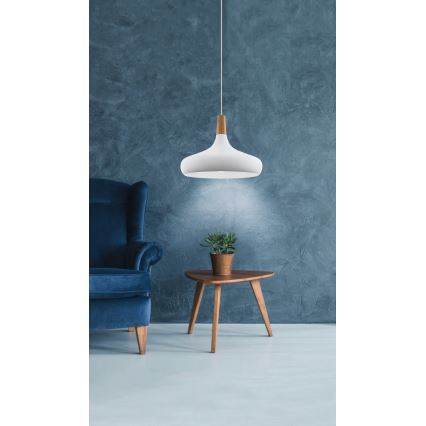 Eglo - Chandelier on a string 1xE27/40W/230V d. 40 cm white - FSC certified