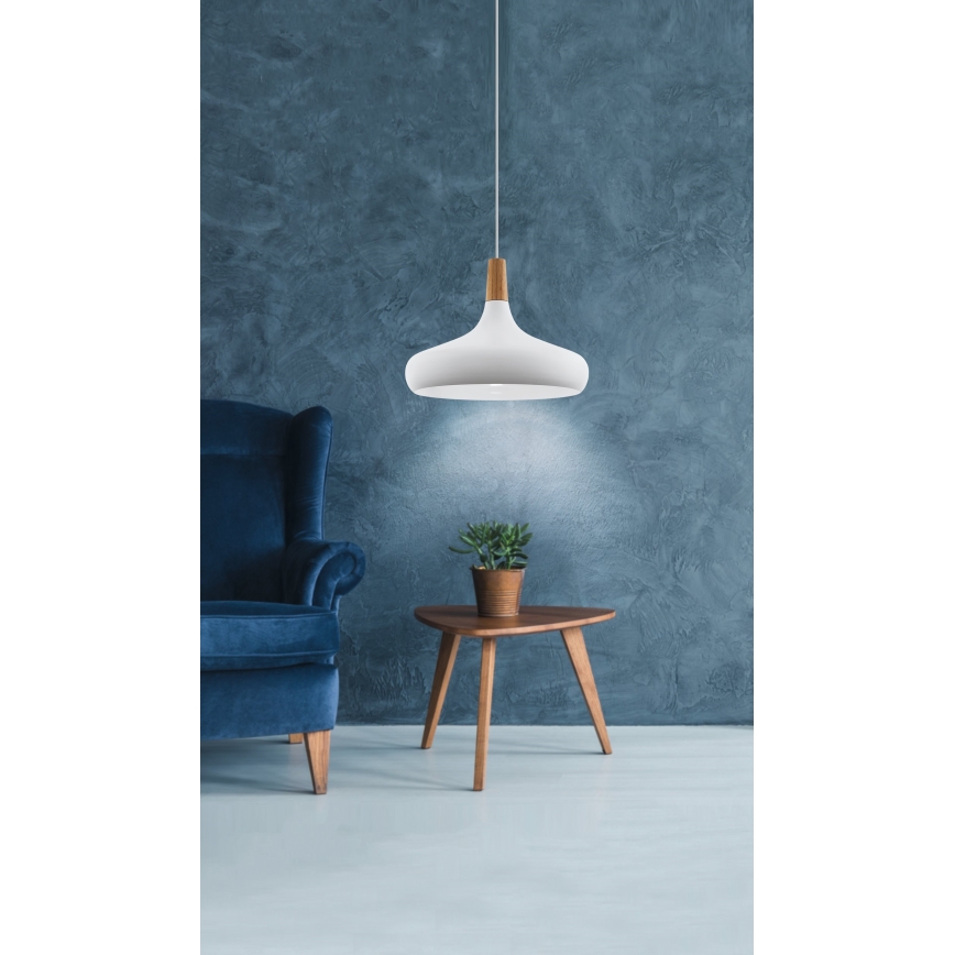 Eglo - Chandelier on a string 1xE27/40W/230V d. 40 cm white - FSC certified