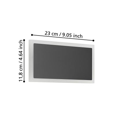 Eglo - LED Wall light LED/12W/230V 3000K 12x23 cm black