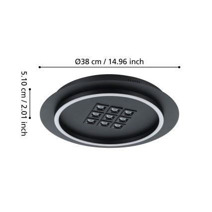 Eglo - LED Dimmable ceiling light LED/21,4W/230V 2700-6500K black + remote control