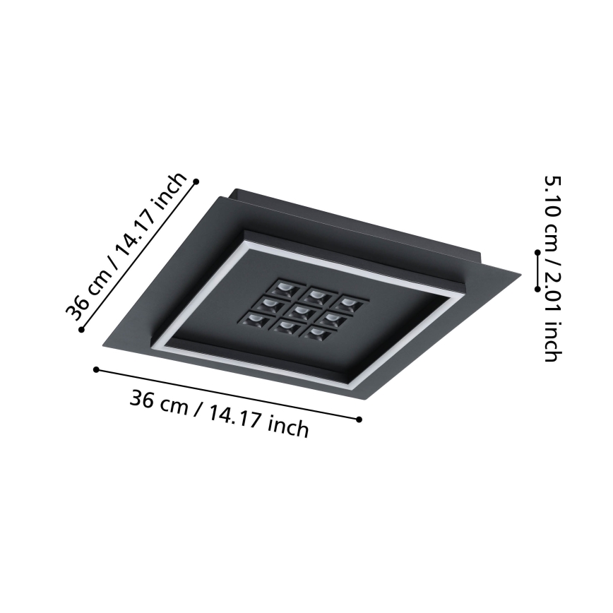 Eglo - LED Dimmable ceiling light LED/21,4W/230V 2700-6500K black + remote control