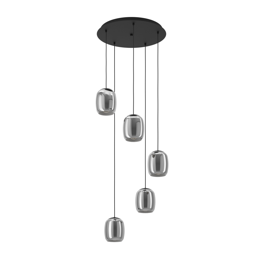 Eglo - Chandelier on a string 5xE27/28W/230V grey