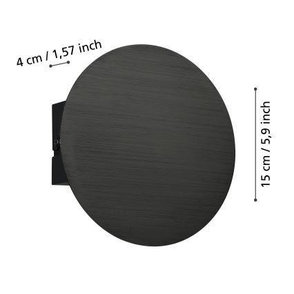 Eglo - LED Wall light LED/4W/230V 3000K black