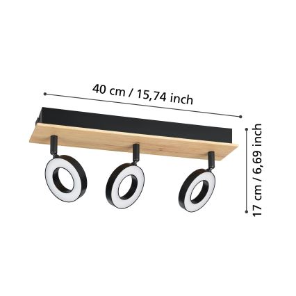 Eglo - LED Spotlight 3xLED/4.2W/230V Black/Brown