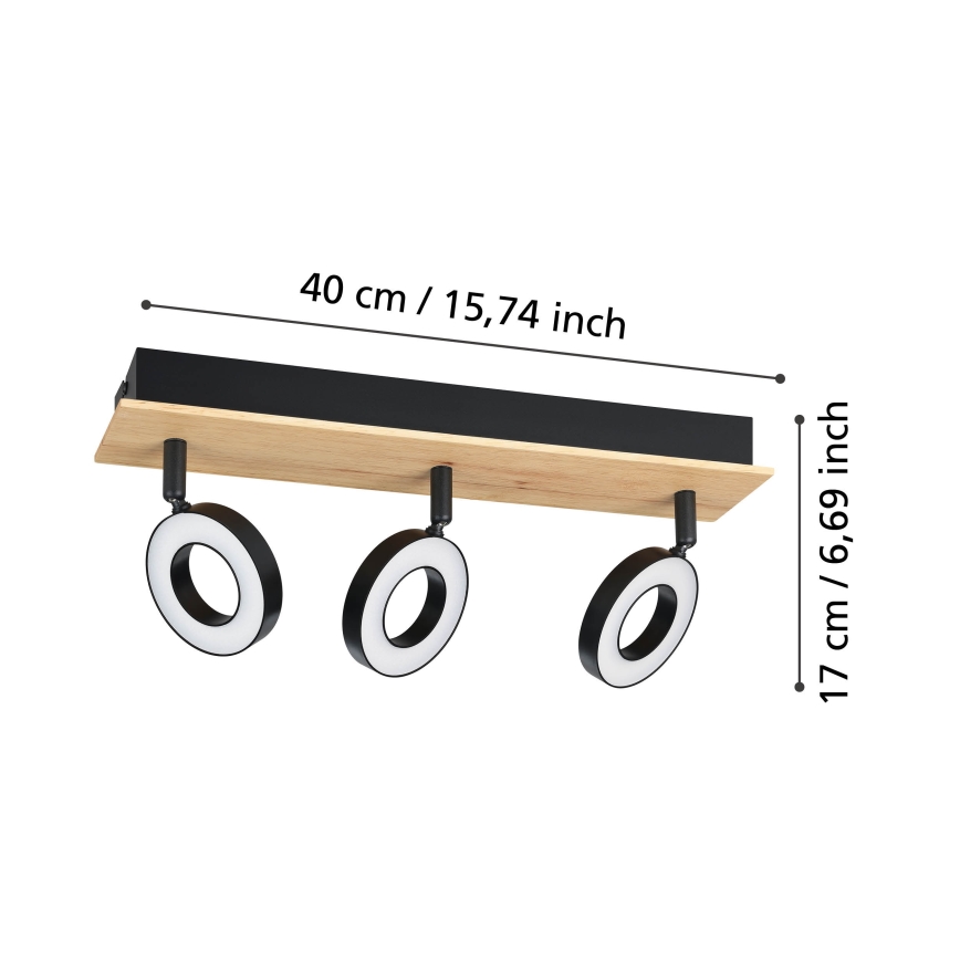 Eglo - LED Spotlight 3xLED/4.2W/230V Black/Brown