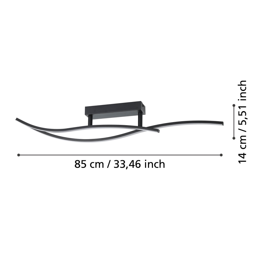 Eglo - LED Ceiling light LED/12W/230V 4000K black
