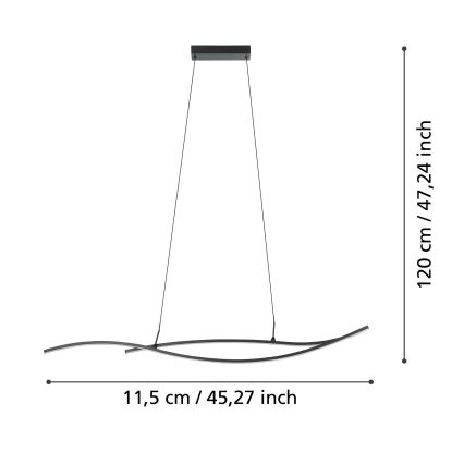 Eglo - LED Chandelier on a string LED/20W/230V 4000K black