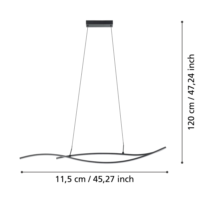 Eglo - LED Chandelier on a string LED/20W/230V 4000K black