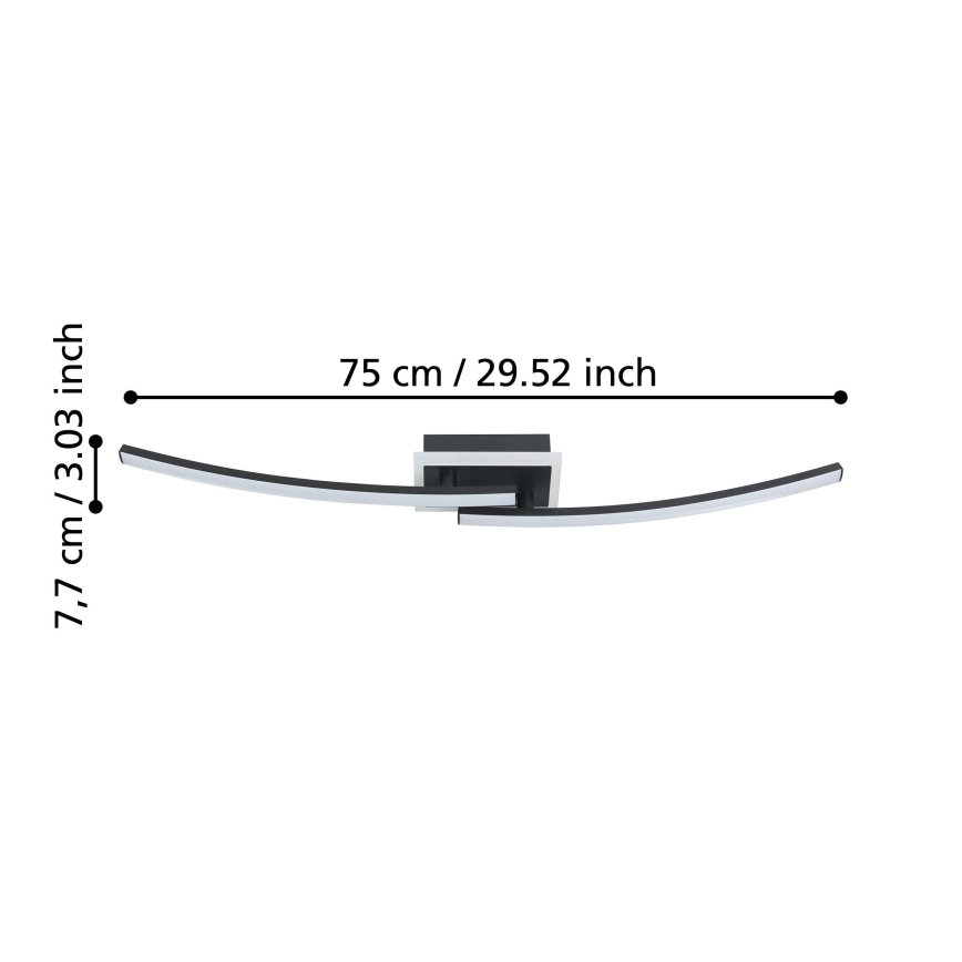 Eglo - LED Ceiling light LED/12W/230V 4000K black