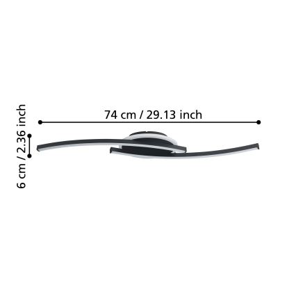 Eglo - LED Ceiling light LED/12W/230V 4000K black