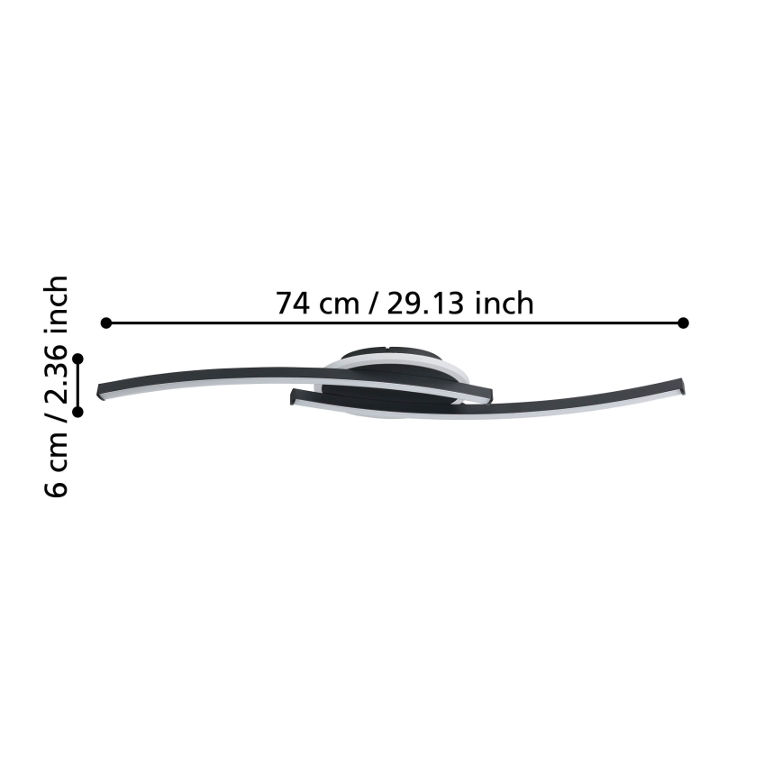 Eglo - LED Ceiling light LED/12W/230V 4000K black