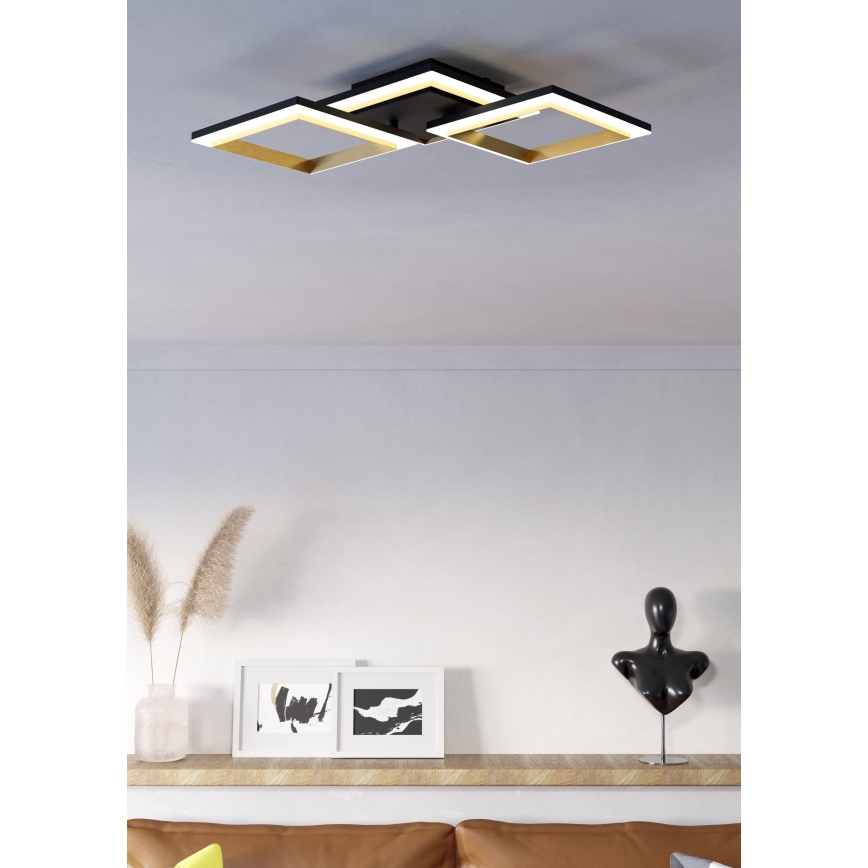 Eglo - LED Dimmable ceiling light LED/20W/230V 4000K black/gold