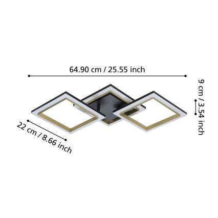 Eglo - LED Dimmable ceiling light LED/20W/230V 4000K black/gold